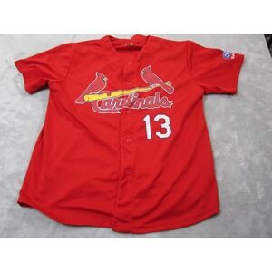 St. Louis Cardinals Jersey Mens Large Red MLB Baseball Matt Carpenter 13 Ford